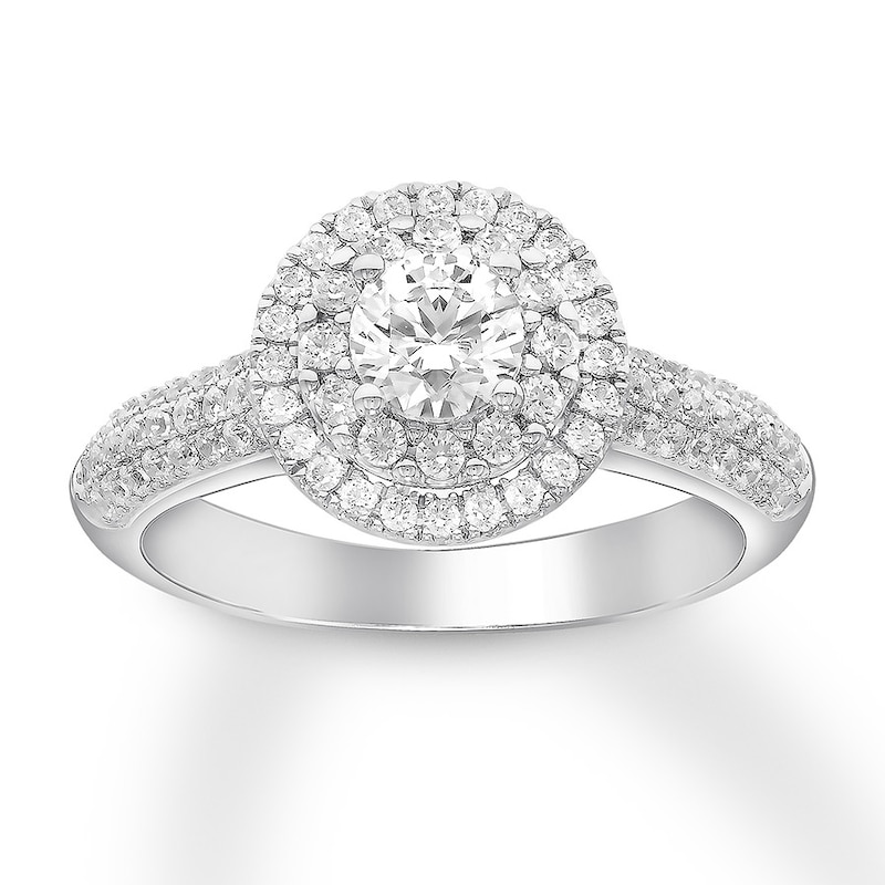 Previously Owned Diamond Engagement Ring 1 ct tw Round-cut 14K White Gold - Size 10.25