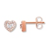 Thumbnail Image 1 of Previously Owned Diamond Heart Earrings 1/10 Carat tw 10K Rose Gold