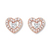 Thumbnail Image 2 of Previously Owned Diamond Heart Earrings 1/10 Carat tw 10K Rose Gold