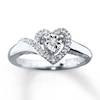 Thumbnail Image 1 of Previously Owned Heart Promise Ring 1/10 ct tw Round-cut Diamonds Sterling Silver - Size 3.75