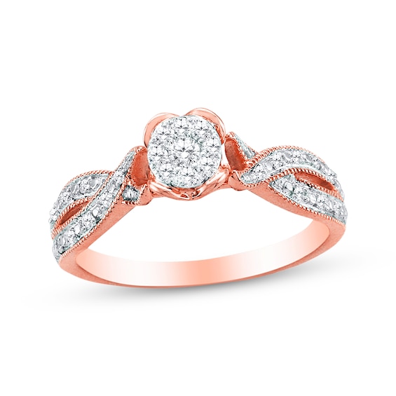 Previously Owned Diamond Promise Ring 1/5 ct tw Round-cut 10K Rose Gold - Size 4.25