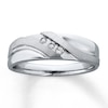 Thumbnail Image 0 of Previously Owned Men's Wedding Band 1/10 ct tw Diamonds Round-cut 10K White Gold - Size 12.75