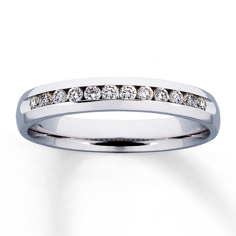 Previously Owned Diamond Anniversary Band 1/4 ct tw Round-cut 14K White Gold - Size 3.75
