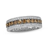 Thumbnail Image 1 of Previously Owned Brown & White Diamond Anniversary Band 3/4 ct tw Round-cut 14K White Gold - Size 10