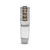 Thumbnail Image 3 of Previously Owned Brown & White Diamond Anniversary Band 3/4 ct tw Round-cut 14K White Gold - Size 10