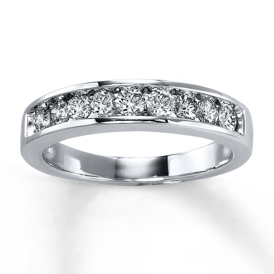 Previously Owned Wedding Band / ct tw Round-cut Diamonds 14K White Gold