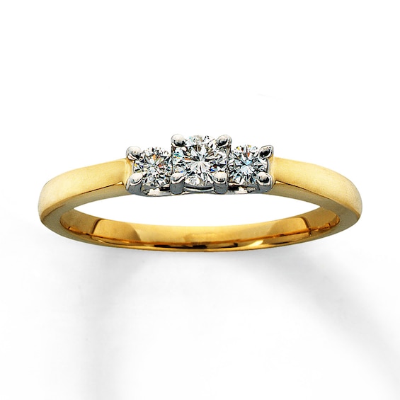 Previously Owned Three-Stone Diamond Engagement Ring 1/ ct tw Round-cut 14K Gold