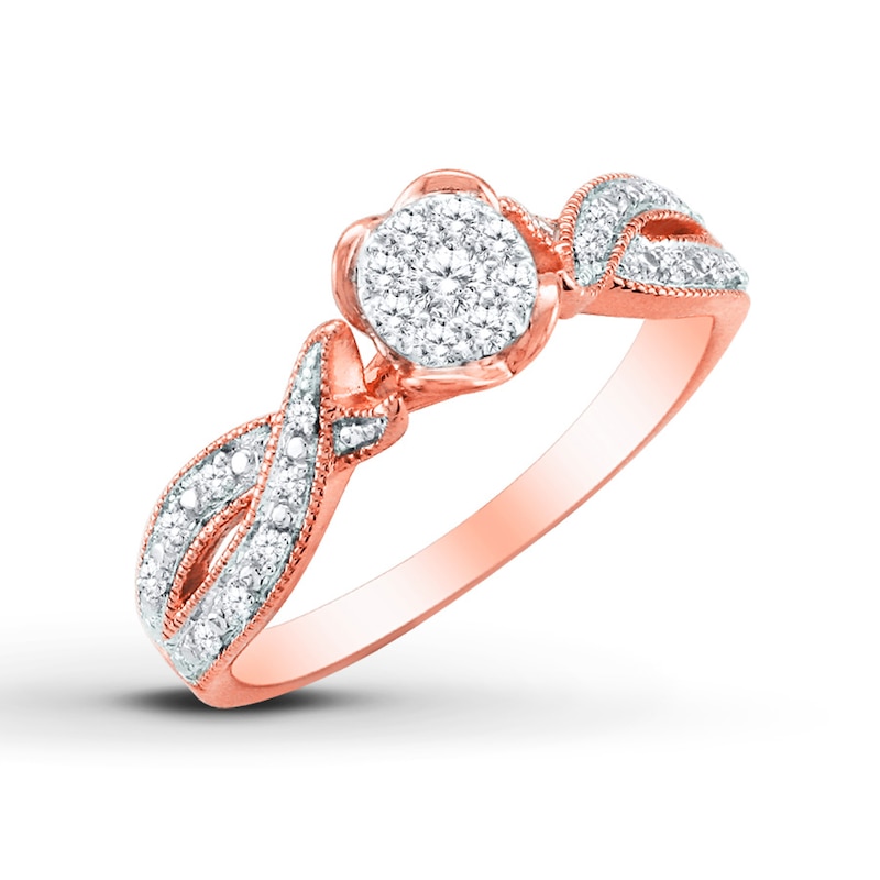 Main Image 2 of Previously Owned Promise Ring 1/5 ct tw 10K Rose Gold