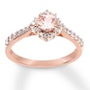 Thumbnail Image 3 of Previously Owned Morganite Engagement Ring 1/3 ct tw Round-cut Diamonds 14K Rose Gold