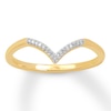 Thumbnail Image 1 of Previously Owned Diamond Chevron Ring 10K Yellow Gold