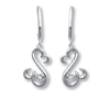 Thumbnail Image 1 of Previously Owned Open Hearts Rhythm Diamond Accents Sterling Silver Earrings