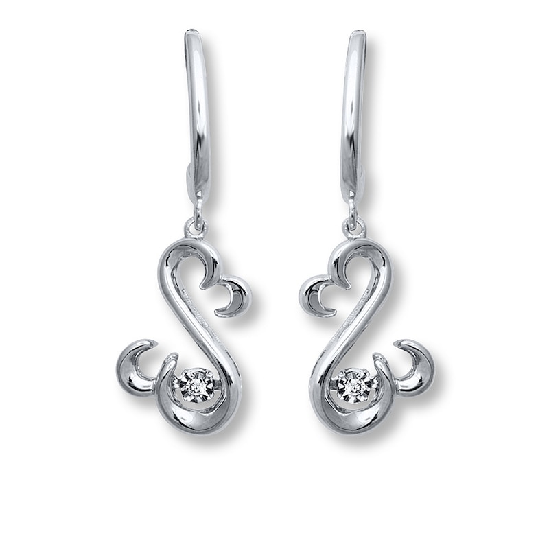 Main Image 1 of Previously Owned Open Hearts Rhythm Diamond Accents Sterling Silver Earrings