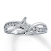 Thumbnail Image 1 of Previously Owned Diamond Promise Ring 1/4 ct tw Princess-Cut 10K White Gold - Size 9.5