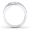 Thumbnail Image 1 of Previously Owned Men's Wedding Band 1 ct tw Round-cut Diamonds 10K White Gold - Size 13.75