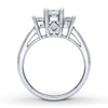 Thumbnail Image 2 of Previously Owned 3-Stone Diamond Engagement Ring 1-1/2 ct tw Princess-cut 14K White Gold - Size 5.25