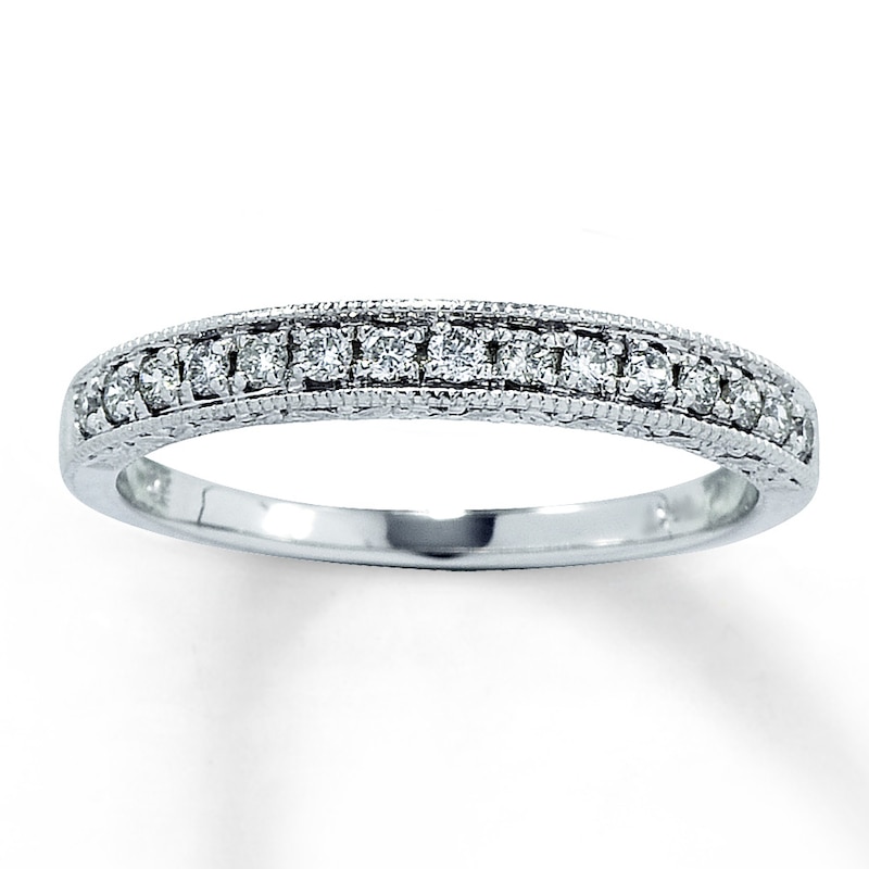 Main Image 1 of Previously Owned Diamond Wedding Band 1/4 ct tw Round-cut 14K White Gold - Size 4.5