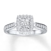 Thumbnail Image 0 of Previously Owned THE LEO Engagement Ring 3/4 ct tw Princess & Round-cut Diamonds 14K White Gold - Size 2.25