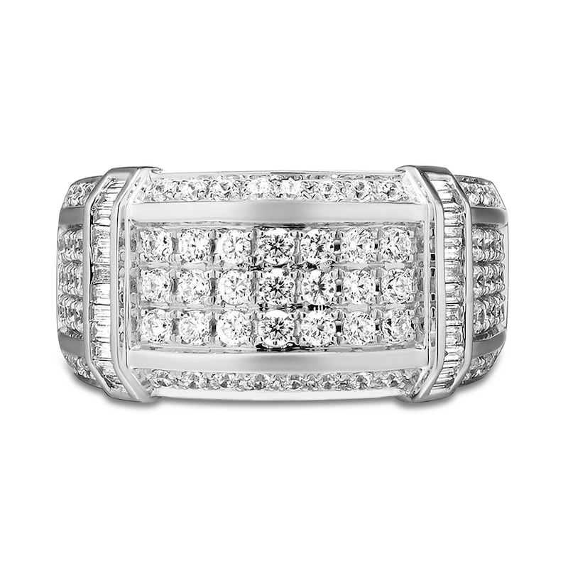 Main Image 3 of Previously Owned Men's Diamond Band 1-1/2 ct tw Round-cut 10K White Gold