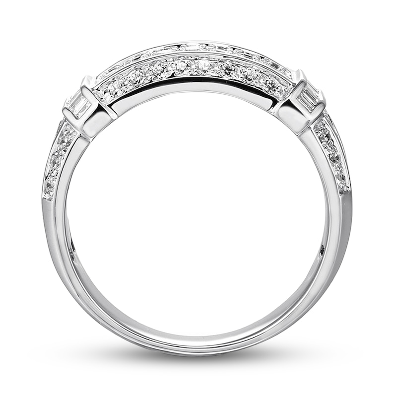 Main Image 4 of Previously Owned Men's Diamond Band 1-1/2 ct tw Round-cut 10K White Gold