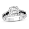 Thumbnail Image 0 of Previously Owned Black & White Diamond Engagement Ring 3/4 ct tw 14K White Gold