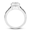 Thumbnail Image 2 of Previously Owned Black & White Diamond Engagement Ring 3/4 ct tw 14K White Gold