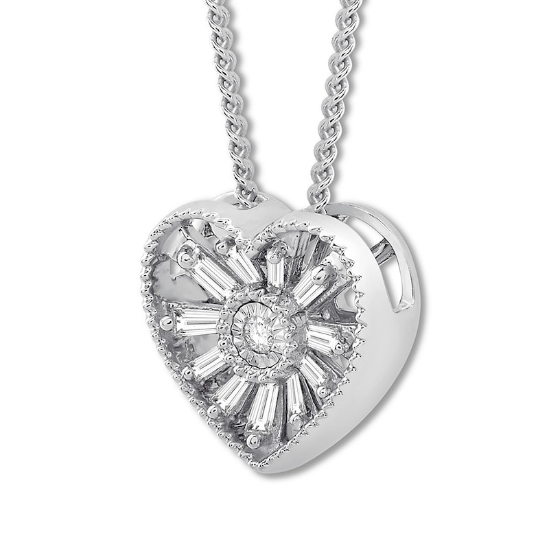 Main Image 3 of Previously Owned Emmy London Diamond Heart Necklace 1/8 ct tw Sterling Silver 20&quot;