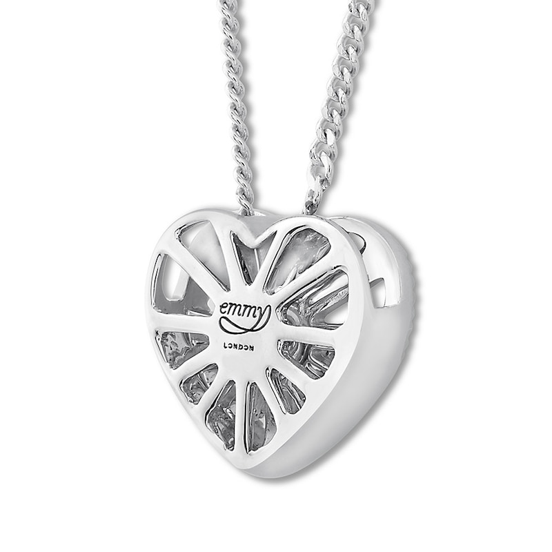 Main Image 4 of Previously Owned Emmy London Diamond Heart Necklace 1/8 ct tw Sterling Silver 20&quot;