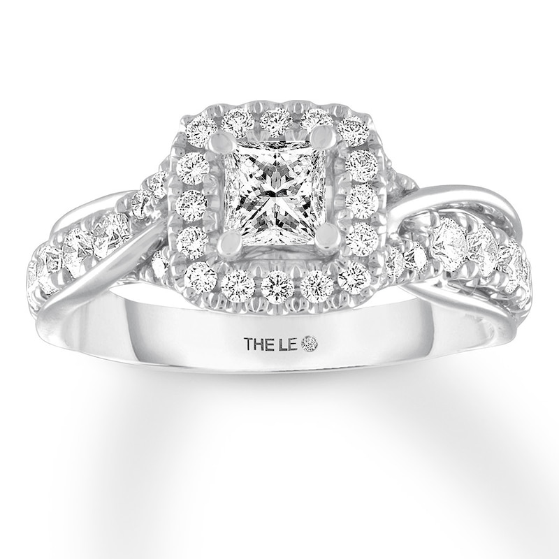 Main Image 1 of Previously Owned THE LEO Diamond Engagement Ring 1 ct tw Princess & Round-cut 14K White Gold