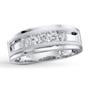 Thumbnail Image 0 of Previously Owned Men's Diamond Wedding Band 1/2 ct tw Round-cut 10K White Gold - Size 11.75