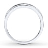 Thumbnail Image 1 of Previously Owned Men's Diamond Wedding Band 1/2 ct tw Round-cut 10K White Gold - Size 11.75