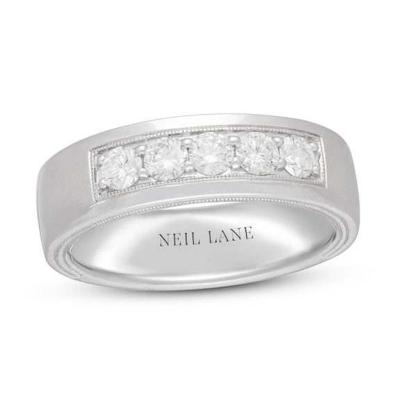 Previously Owned Neil Lane Men's Diamond Wedding Band 3/4 ct tw Round-cut 14K White Gold