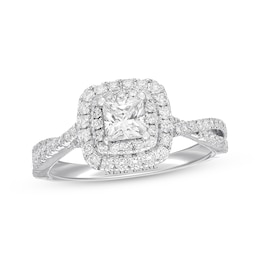 Previously Owned Neil Lane Diamond Engagement Ring 1 ct tw Princess & Round-cut 14K White Gold