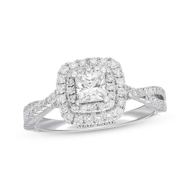 Main Image 1 of Previously Owned Neil Lane Diamond Engagement Ring 1 ct tw Princess & Round-cut 14K White Gold