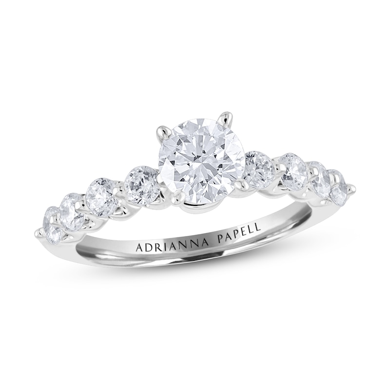 Previously Owned Adrianna Papell Diamond Engagement Ring 1-5/8 ct tw Round-cut 14K White Gold