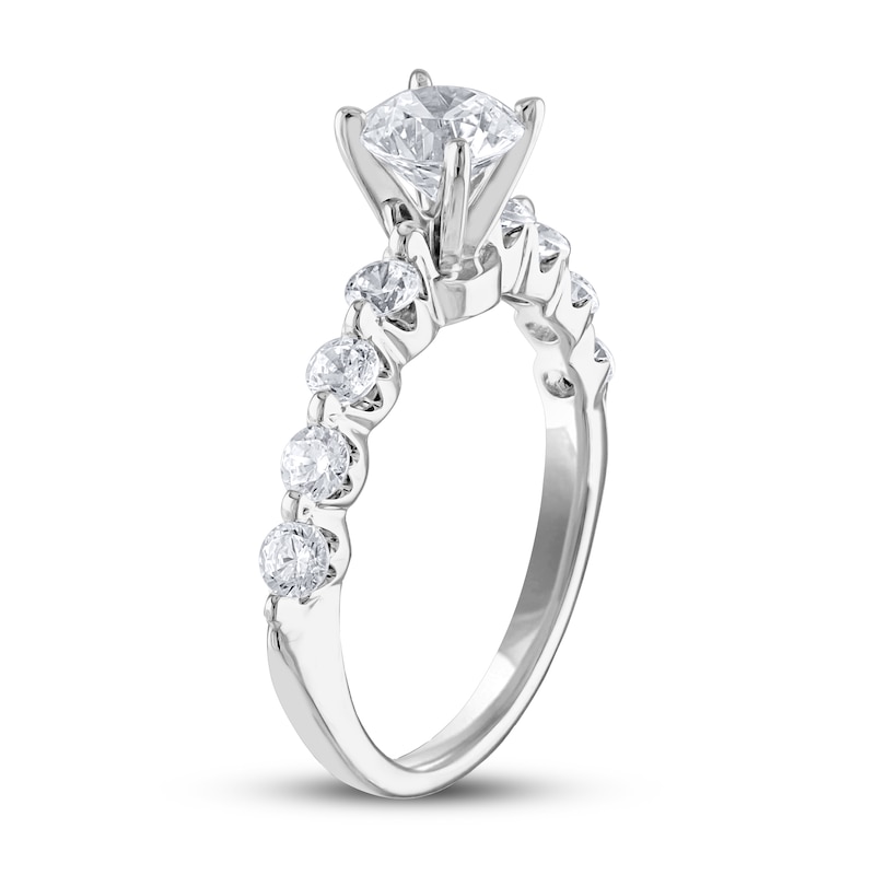 Previously Owned Adrianna Papell Diamond Engagement Ring 1-5/8 ct tw Round-cut 14K White Gold