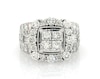 Thumbnail Image 1 of Previously Owned Multi-Stone Diamond Engagement Ring 4 ct tw Princess-cut 14K White Gold