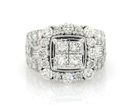 Previously Owned Multi-Stone Diamond Engagement Ring 4 ct tw Princess-cut 14K White Gold