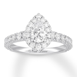 Previously Owned Neil Lane Premiere Diamond Engagement Ring 1-1/2 ct tw Pear & Round-cut 14K White Gold