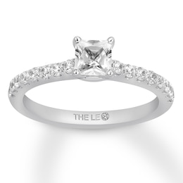 Previously Owned THE LEO Diamond Engagement Ring 3/4 ct tw Princess & Round-cut 14K White Gold