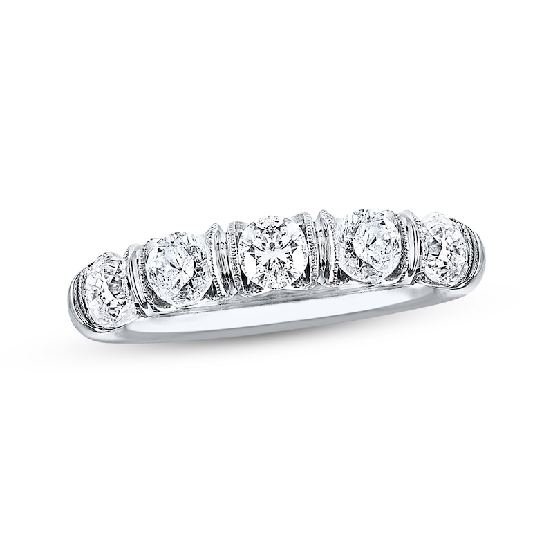 Main Image 1 of Previously Owned Diamond Anniversary Band 2 ct tw Round-Cut 14K White Gold - Size 11.75