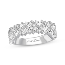 Previously Owned Neil Lane Bridal Diamond Anniversary Band 1 ct tw Baguette & Round-cut 14K White Gold