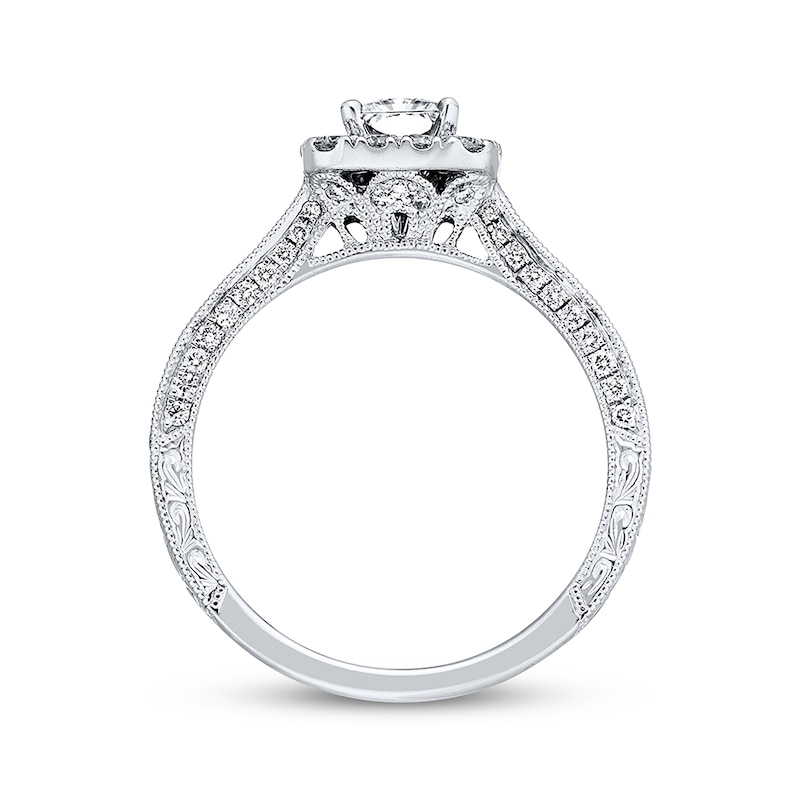 Previously Owned Neil Lane Engagement Ring 1-7/8 ct tw Radiant, Princess & Round-cut Diamonds 14K White Gold