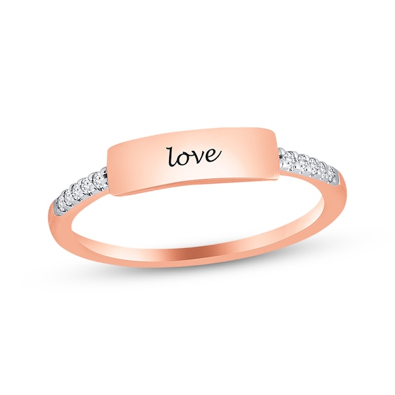 Previously Owned "Love" Diamond Ring 1/20 ct tw 10K Rose gold - Size 7