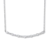 Thumbnail Image 1 of Previously Owned Diamond Bar Necklace 1-1/5 ct tw Round-cut 14K White Gold