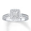 Thumbnail Image 1 of Previously Owned THE LEO Diamond Engagement Ring 3/4 ct tw Princess & Round-cut 14K White Gold