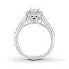 Thumbnail Image 2 of Previously Owned THE LEO Diamond Engagement Ring 3/4 ct tw Princess & Round-cut 14K White Gold