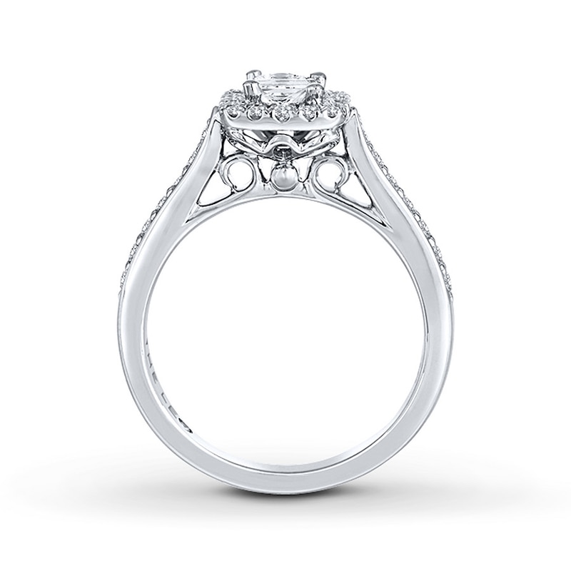 Main Image 2 of Previously Owned THE LEO Diamond Engagement Ring 3/4 ct tw Princess & Round-cut 14K White Gold