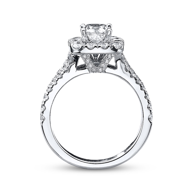 Main Image 3 of Previously Owned Neil Lane Diamond Engagement Ring 2-1/6 ct tw Cushion-cut 14K White Gold Size 7.5