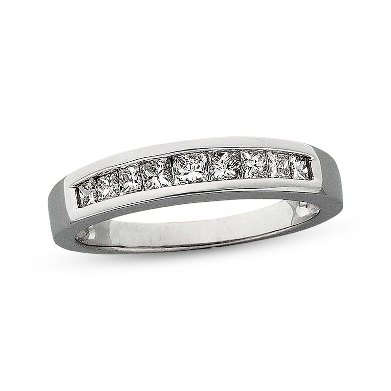 Main Image 1 of Previously Owned Diamond Band 1/2 ct tw Princess-cut 14K White Gold - Size 4.25