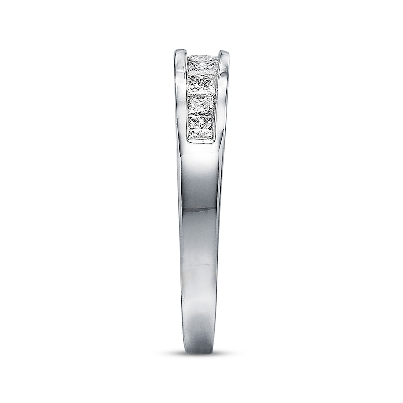 Main Image 2 of Previously Owned Diamond Band 1/2 ct tw Princess-cut 14K White Gold - Size 4.25